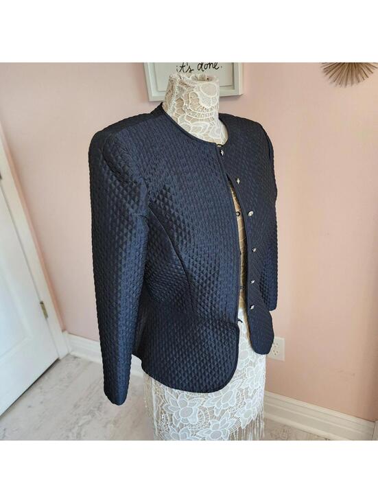 Chetta B Jackets & Blazers - CHETTA B Sherrie Bloom Peter Noviello Black Quilted Jacket – Women’s 10
